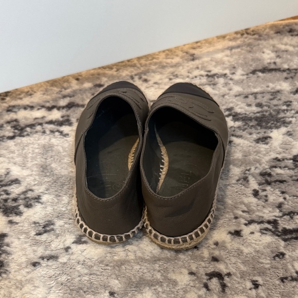 Authentic CHANEL Olive and Black Espadrilles size 36 - Picture 3 of 4